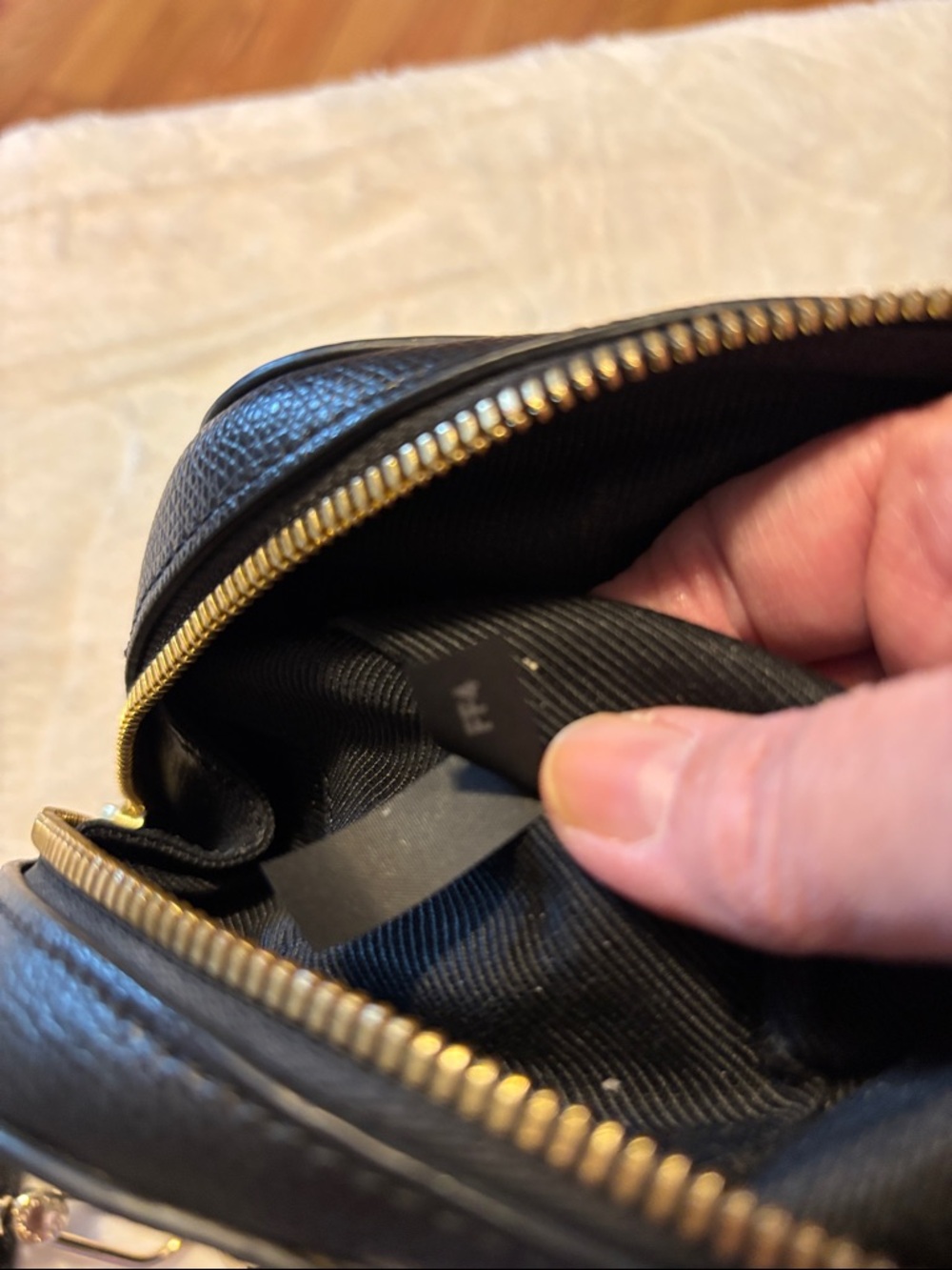 Furla Black Crossbody Bag with Card Holder and Strap - Picture 7 of 12
